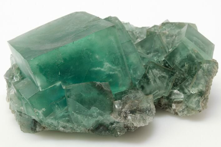 Cubic, Green Zoned Fluorite Crystals - China #197163